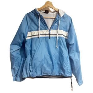 Vintage Nike Windbreaker Womens Small Half Zip Pullover Jacket Blue 90s